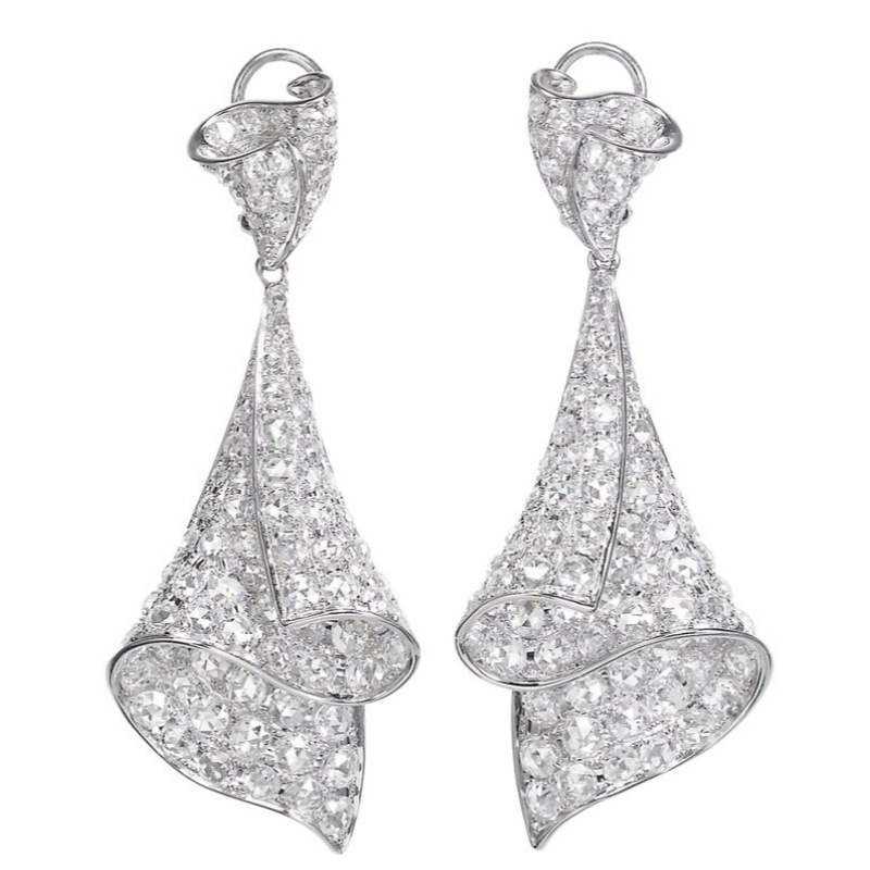 Flores Novia Boda Colgantes Pendientes Plata Señoras Niñas Regalos nupciales China Ruifanbao Fábrica de joyas