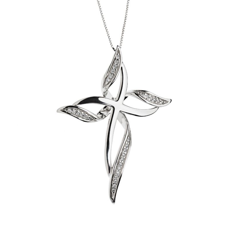 Collar de piedra pegajosa de plata de la cruz de la flor simple para mujer 925 Fábrica de la joyería de China Ruifanbao