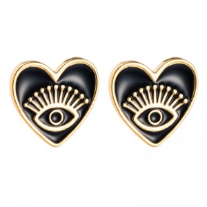 Amazon Cross-fronteras Ojalos Pendientes Femenino Europeo y Americano Joyería de moda Ángel Ojos Pendientes Pendientes de cobre en forma de corazón