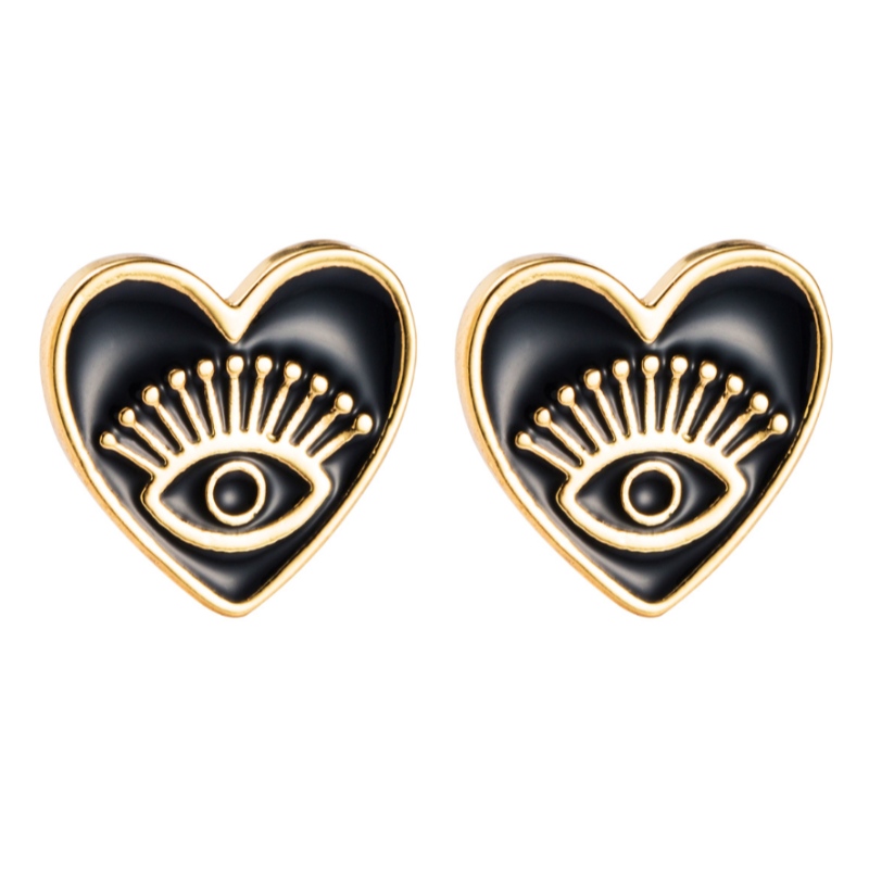 Amazon Cross-fronteras Ojalos Pendientes Femenino Europeo y Americano Joyería de moda Ángel Ojos Pendientes Pendientes de cobre en forma de corazón
