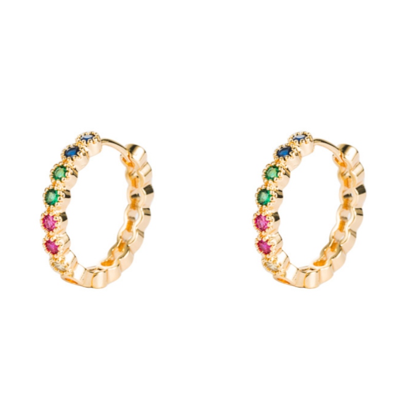 Pendientes denicho europeos y americanos, pendientes de zircon micro-incrustados de cobre, color verde galvanoplastia color circonio pendientes grandes, pendientes rojosnetos