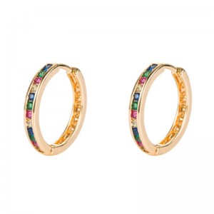 Pendientes de círculo de colores europeos y americanos, pendientes de círculo pequeños, pendientes geométricos, pendientes de aretes de Hip Hop Hop Hop Hop