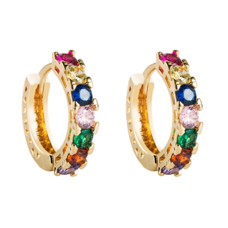 Joyas de moda coreana de latón Micro-incrustaciones Micro-incrustaciones Pendientes de zircon Femenino INS EUROPEO Y AMERICANO TEMPERAMENTO AMERICANO Pendientes en forma de C-Pendientes salvajes al por mayor